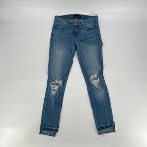 Flying Monkey Skinny Distressed Release Hem Jeans Size 24 Women’s